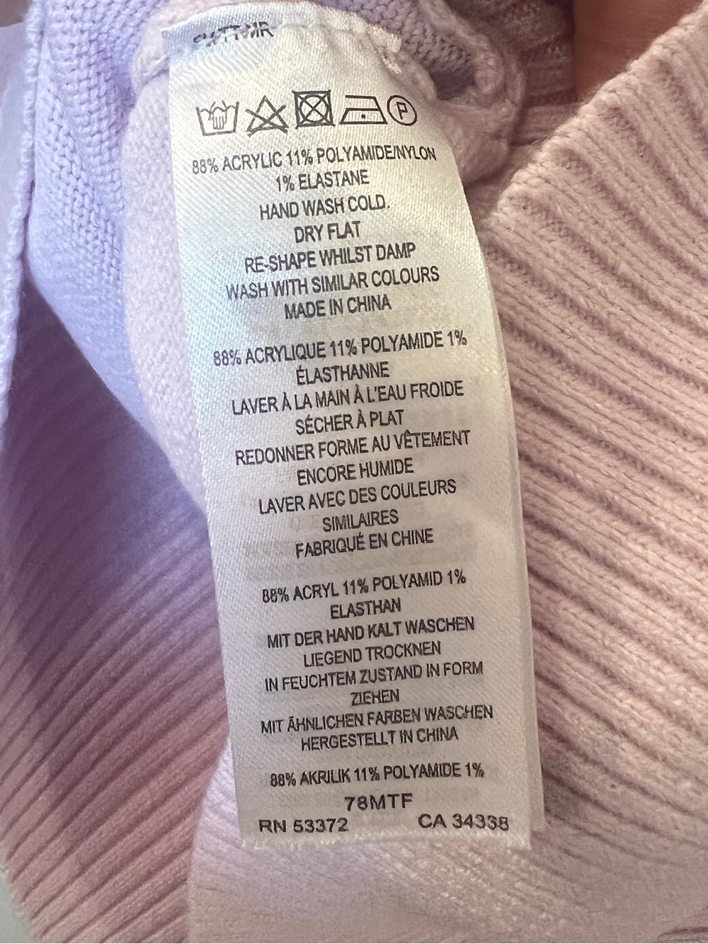 French Connection Lilac Turtleneck Sweater Women's Medium Soft Knit - Picture 6 of 8